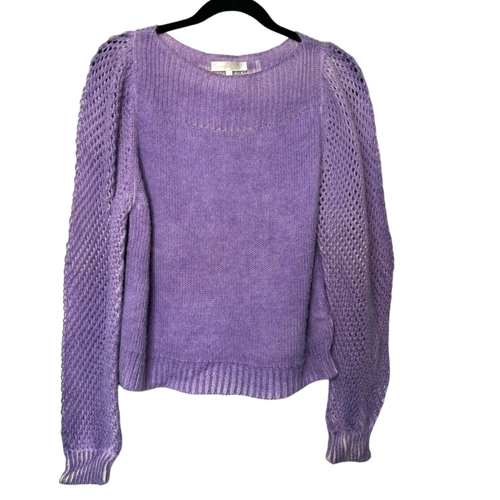 LoveShackFancy Rosie Pullover Sweater Sz S Lavender Wool Alpaca - Picture 3 of 7